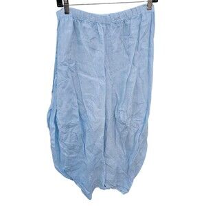 Match Point Linen Baloon Skirt Sz L Barrel Harem Hem Parachute Boho Lagenlook